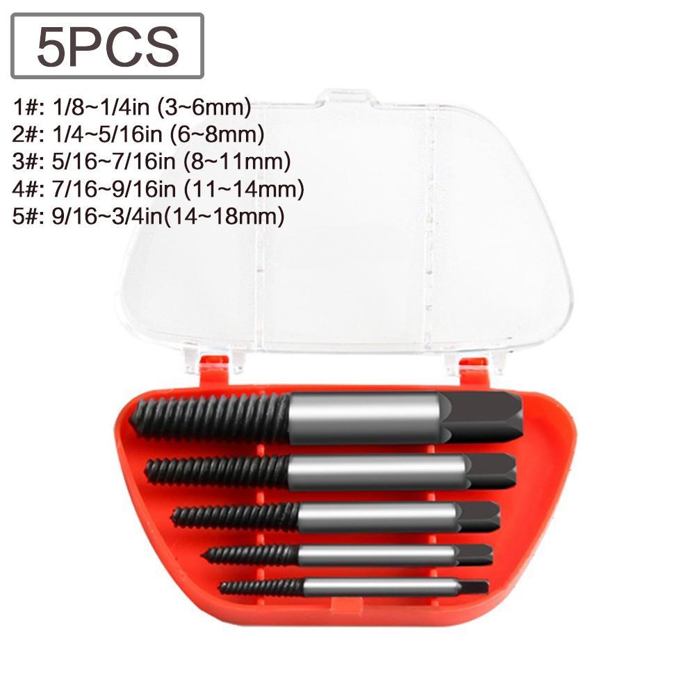 5PCS/6PCS Broken Screwdriver Remove Bit Set Carbon Steel Double Sided Screw Pull Center Bit Removal Tool Set
