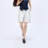 Suit shorts, women's loose casual commuting straight leg pants, five quarter wide leg pants