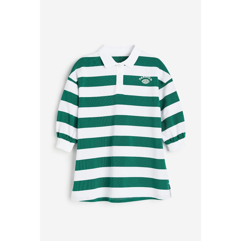 

HM Children s Clothing Girl Preppy Style Dress Autumn Red Stripes Large Profile Polo Dress 1192861 Green/Stripes 110/56