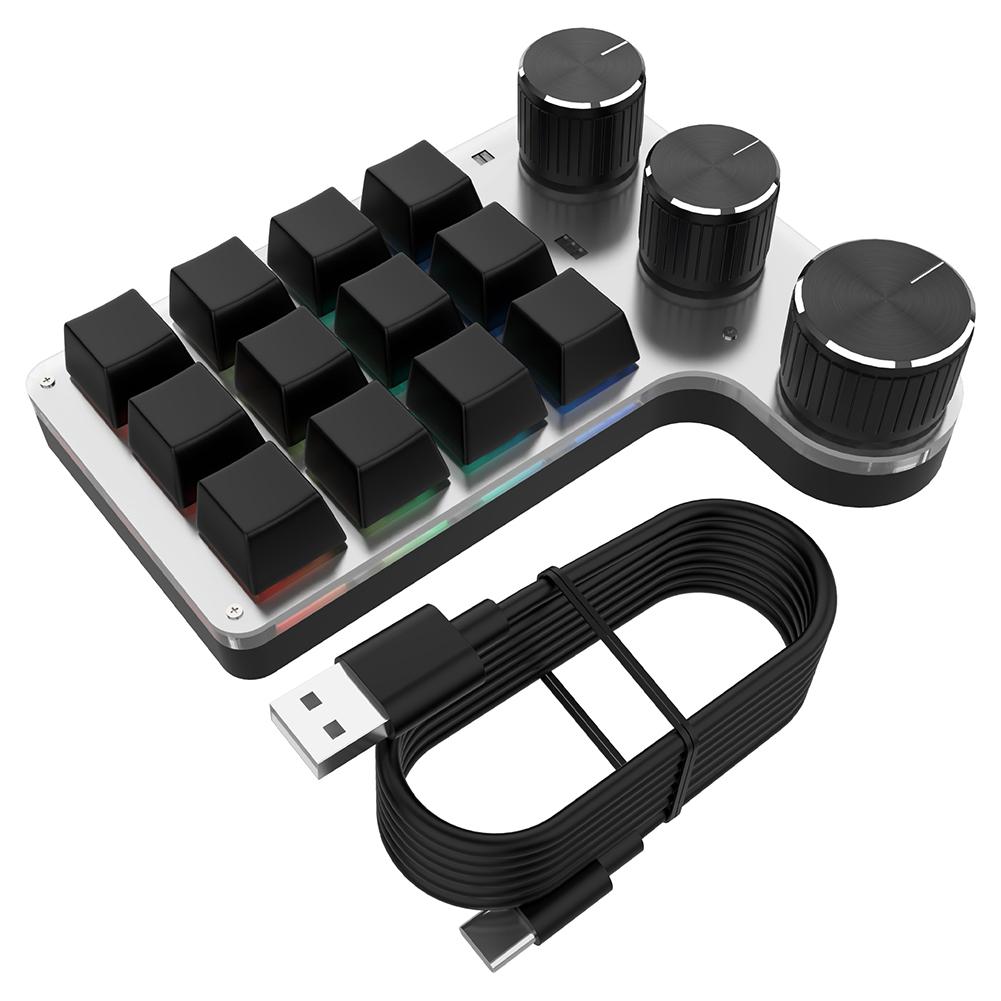 Programmable Customized Keyboard RGB High Precision Keypad 7 Colors Light Mini Keypad Bluetooth-Compatible for PC Macbook Laptop