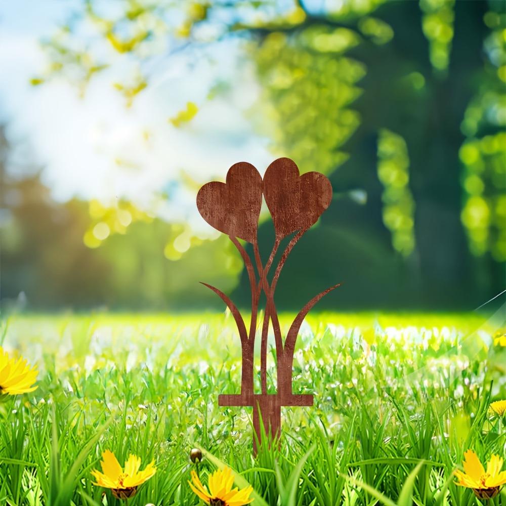 Wetterfester Eisenherz Gartenstecker 2D Wegakzentstecker Valentinstag