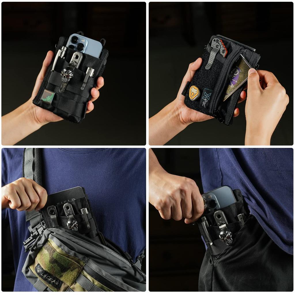 VIPERADE VE16 X-Pac Pocket Organizer, EDC Pouch for Men, 7 Pocket EDC Pocket Organizer Velcro Pouch, Multi Tool Pocket Pouch Wallet, Pocket Pouch for