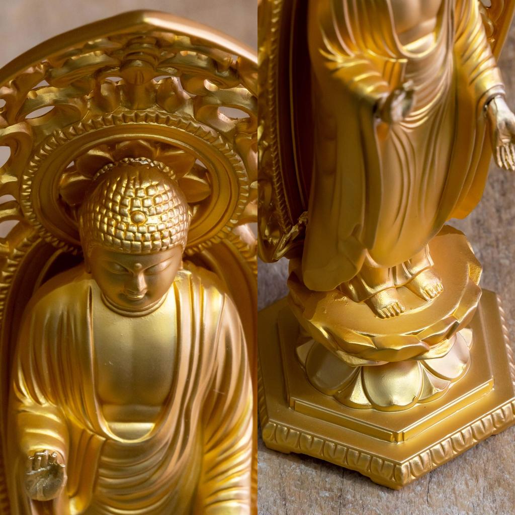 Buddha Statue Shaka Nyorai 15.7cm (gold Plated/24k Gold) Sculptor: Makita Shuun Original Model: "Soto, Rinzai, Tendai" Takaoka Bronzeware