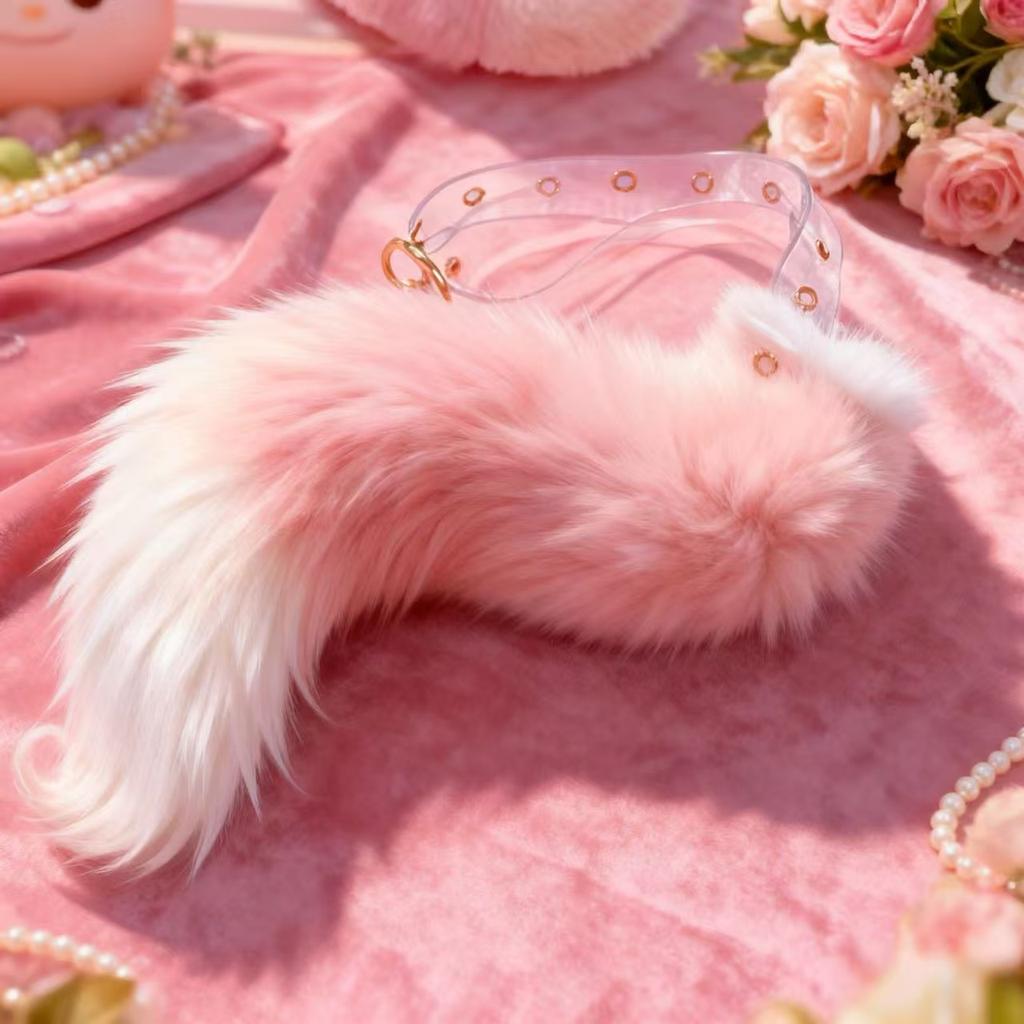 Lina Belle headband, girls' animal tail, children's autumn/winter plush waist bag, Lolita princess dress accessories, hand-held cane, hair