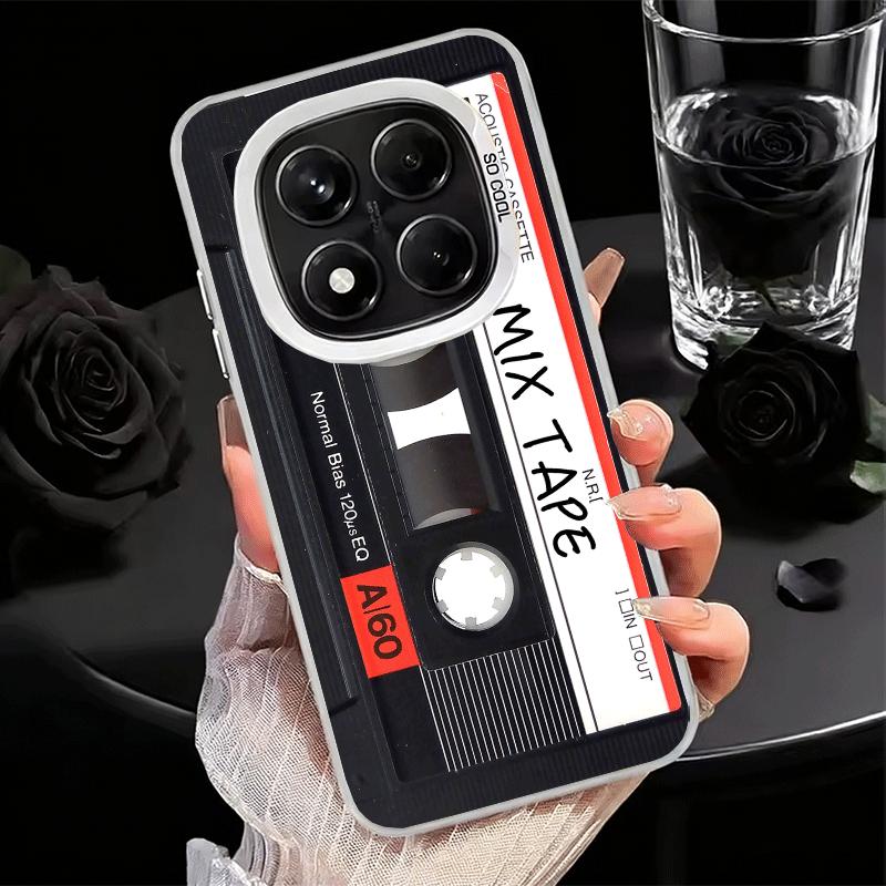 Vintage 90S Cassette Tape Pattern Soft Phone Case for Xiaomi Redmi Note 13 14 15 Pro Plus 12S 12 11S 11 11T 10S 10 Shockproof Co