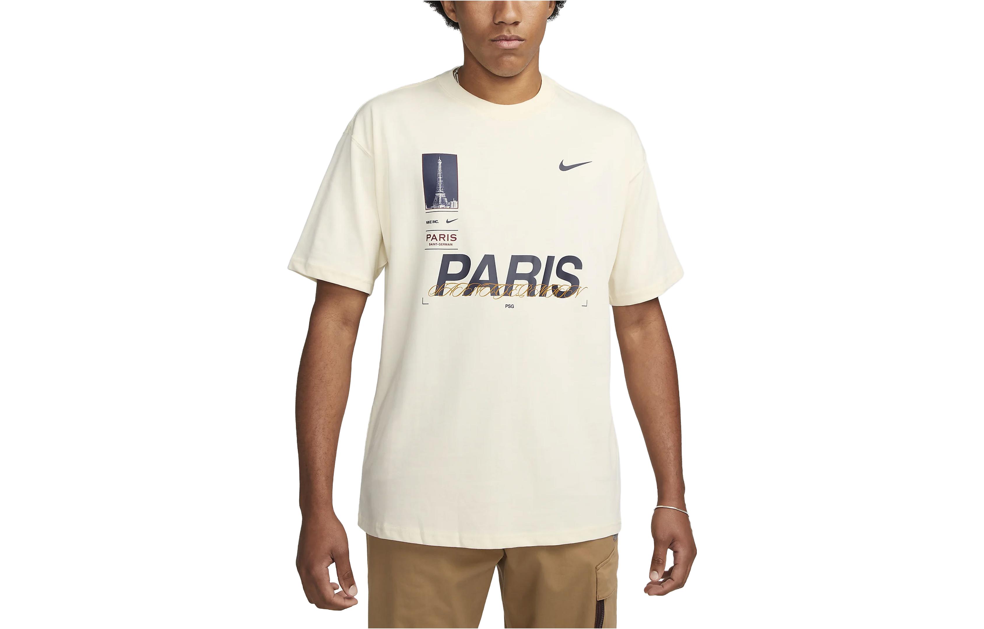 Nike T Shirts Men s Coconut Milk Crew Neck Moderate Straight Fit FD1092-113 L