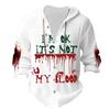 Halloween Printed Men's Shirt, Hooded Long-sleeved Hooded Jacket