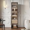 Badezimmerschrank, Mittel, mit LED-Streifen, 40 cm Breit, mit 1 Großer Schublade und 1 Tür, Glastür