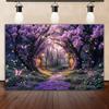 Dreamy Fairy Tale Forest Background, Natural Jungle Forest Wonderland Magic House, Children Birthday Party Photography Backdrop