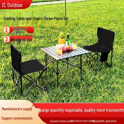 Portable Outdoor 3-Piece Camping Table and Chair Set for BBQ and Picnics