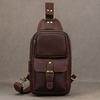 Crazy Horse Leather Breast Bag Men'S Summer And Autumn Leather Oblique Span Bag Cowhide Shoulder Bag Commuter Outdoor Leisure Backpack
