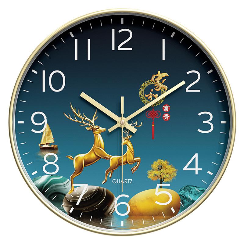 Living Room Wall Clock New Chinese Clock Home Art Clock Wall Silent Hanging Watch Quartz Clock 30CM