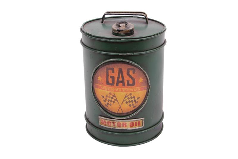 

Декоративная металлическая канистра для топлива с копилкой