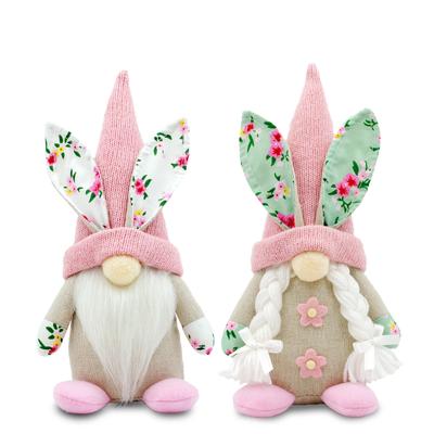 2 pcs Décorations de Gnome de Pâques Classiques Figurines en Polyester sur Thème Lapin de Printemps Accents de Fête Tendance pour Différents Types de Pièces