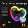 Wireless Car LED Heart Light Easy Installation Atmosphere Breathing Lamp  Vehicle Decoration