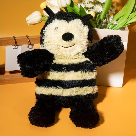 Dog Plush Bee Toy Soft Chew Toy Interactive Stuffed Squeaky Puppy Teething Toy for Dogs Tug-of-War