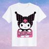 Childrens Pure Cotton Short Sleeved Japanese Cute Rabbit Cute Cute Kuromi Cartoon Printed Parentchild Tshirt Half Sleeve