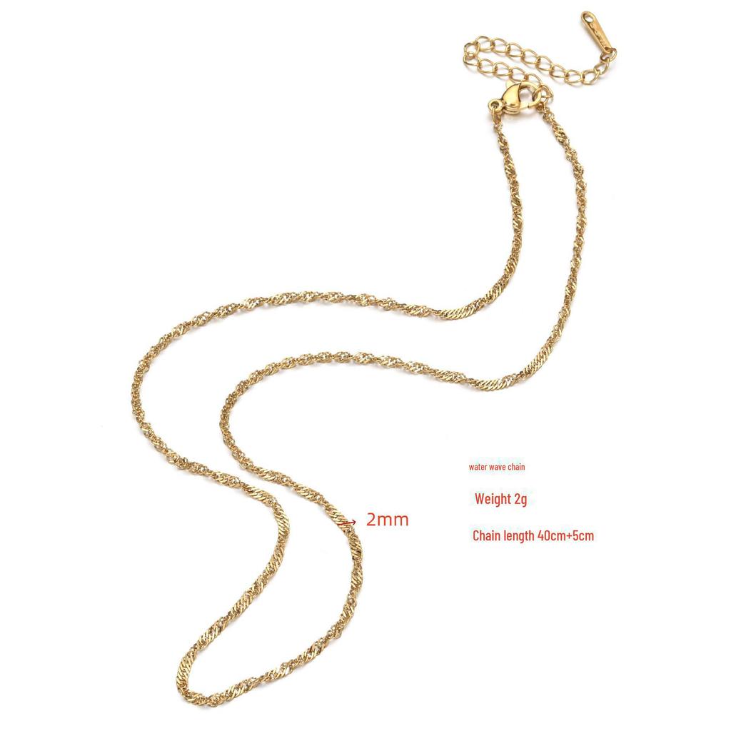 Non-Fading Titanium Steel O-Shaped Clavicle Chain for DIY Jewelry