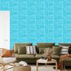 Polynesian Geometric Pattern Wallpaper Turquoise and Celadon 50x1000