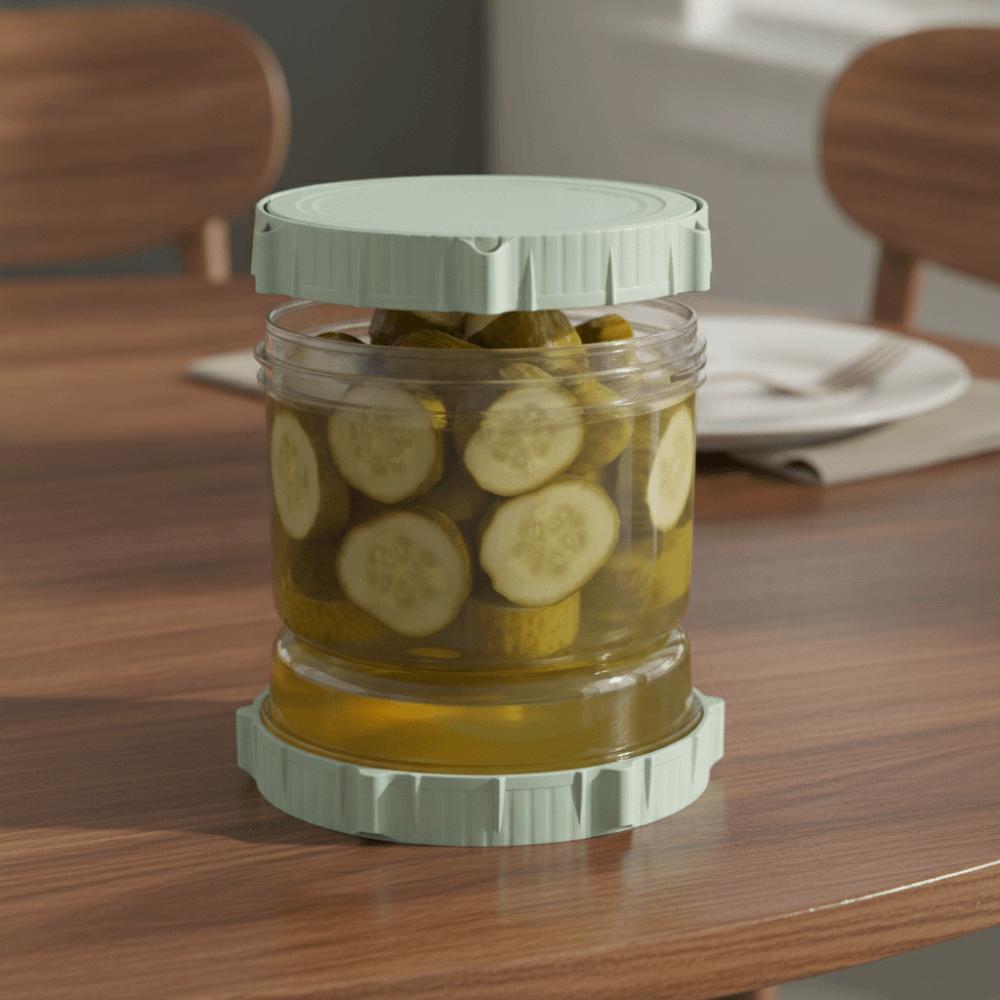 Strainer Mesh Hourglass Shape Pickle Jar with Fork Kimchi Making Jar Kitchen
