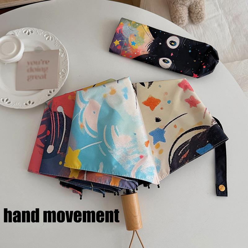 

Милый Звездный Котенок Солнцезащитный Зонт Женский Зонт от Погоды Устойчивый к УФ-лучам Солнцезащитный Зонт Автоматический Портативный Складной Зонт 8K