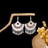 Vintage Ethnic Miao Silver Alloy Teardrop Tassel Earrings