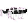 VidaXL Garden Dining Set 9 Pcs Cushions Black Rattan and Steel 3187072
