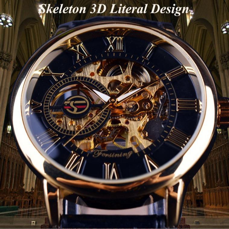 Forsining Men's Retro Skeleton Mechanical Watch