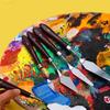 7-Piece Artist Palette Knife Set - Stainless Steel & Wood Watercolor Oil Painting Scrapers, Gouache Pigment Mixing Hand Tools