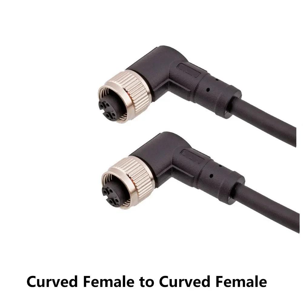 M12 4Pin 5Pin 8Pin 12Pin Double Plug 1M 2M 3M PUR PVC Shield Wire Sensor Connector Straight Angle Male Female Plug Adapter