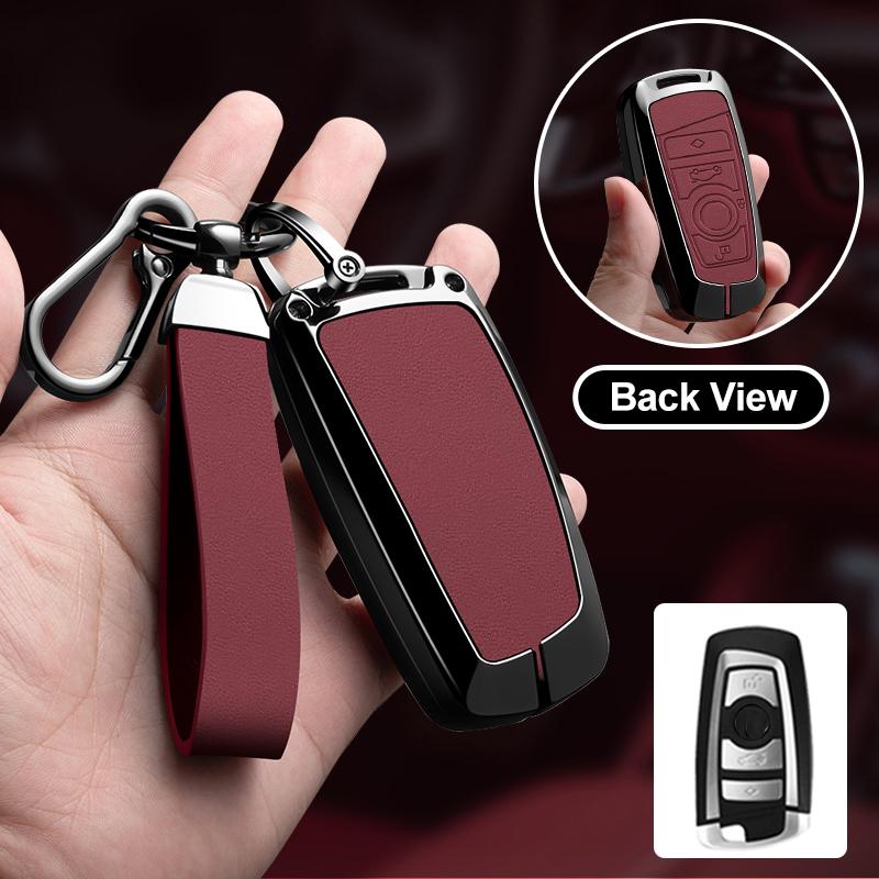 Zinc Alloy Leather Car Key Fob Case For Bmw 1 3 5 7 Series 530I X1 X3 X4 X5 F10 F15 F16 F20 F30 F18 F25 M3 M4 E34 Auto Parts
