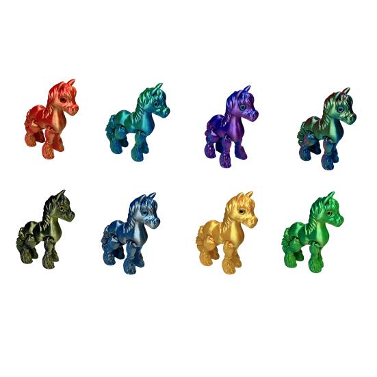 3D Printed Horse Figurine Movable Joints Pony Figure Articulated Animal Model Fidget Toy Home Office Desktop Decoration Ornament