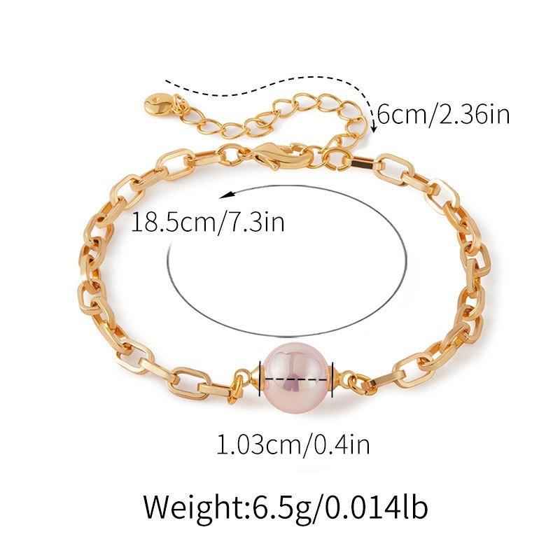 Elegant Retro Gold Plated Shell Pearl Bracelet For Women