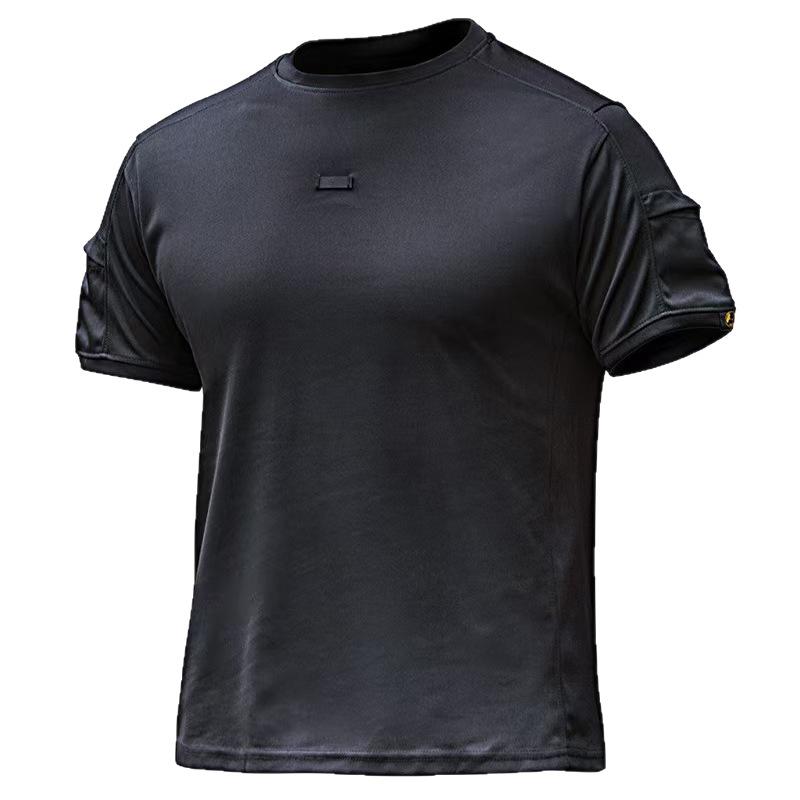 Men's Quick-Dry Tactical Short-Sleeve T-Shirt - Breathable Crew Neck for Outdoor Sports & Fitness