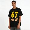 Fun Hands Holding Number 67 Graphic Casual Print Top Pure Cotton T-shirt