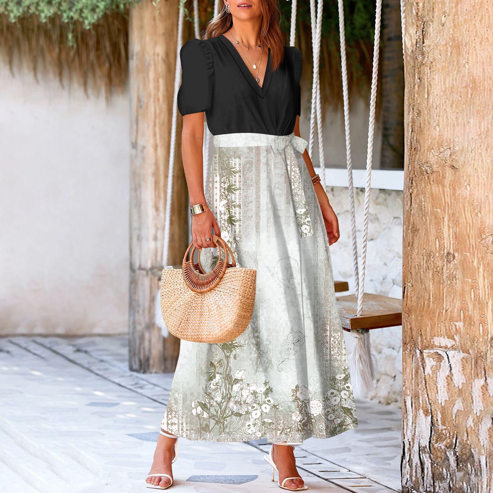 

Женское летнее платье свободного покроя для пляжного отдыха, повседневное платье-жилет с глубоким V-образным вырезом, элегантное платье-рубашка XL белый