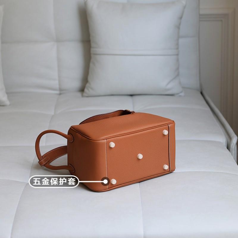 Lindi Bag Leather Top-layer Cowhide High-quality Feel Doctor Single-shoulder Slanting Hanging Handbag Medium