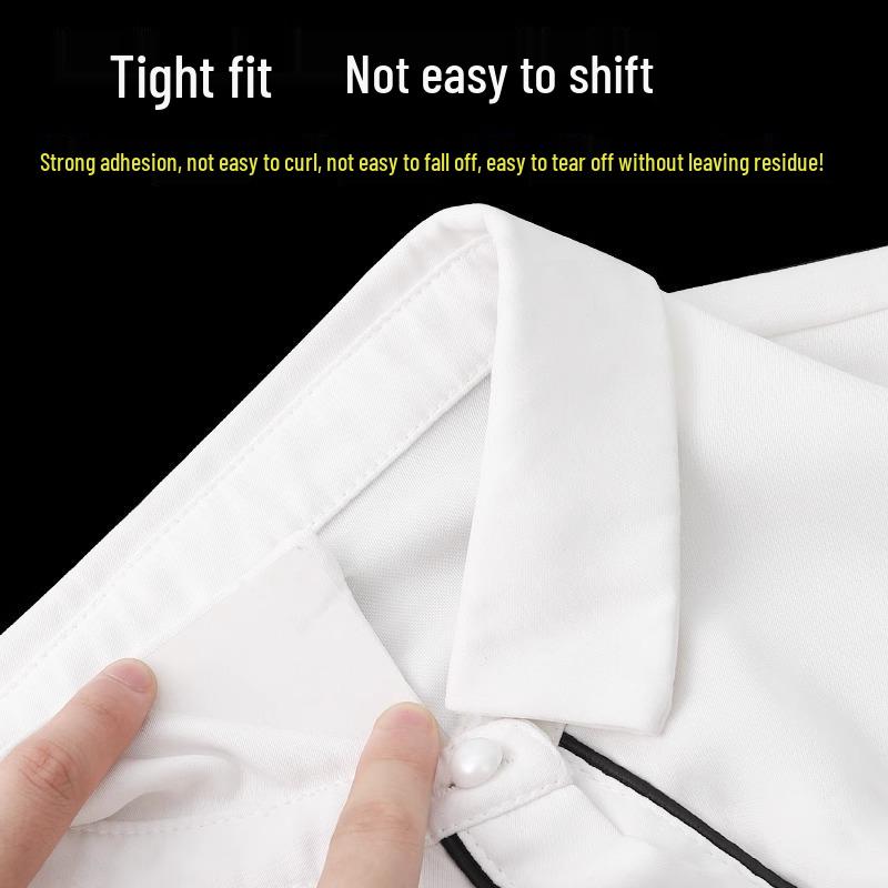 Polo Shirt Collar Shaping Stickers - No Curl Edges, Invisible V-Neck Fixing.