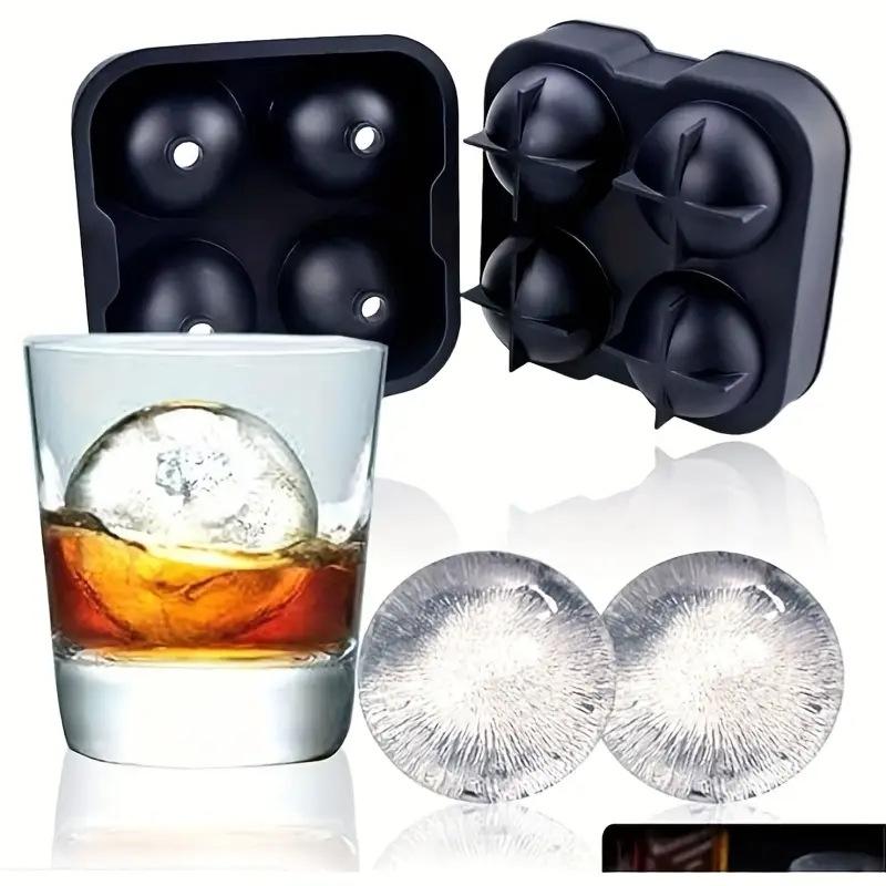 Large Tray Easy To Take Out Suitable For Whiskey Party Supplies Silicone 3d Balls Shaped Ice Mold Reusable Ice Cube Molds