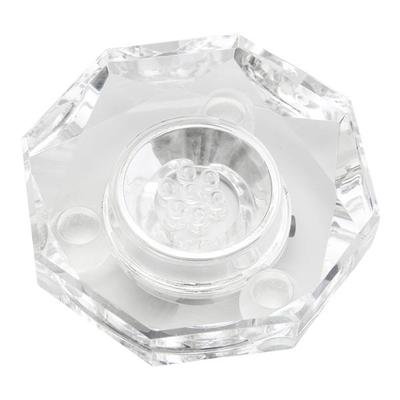 Colorful Light S Lamp Display Stand,LED Light Lamp Display Stand Crystal Glass Art Base Holder US Plug 100-240V