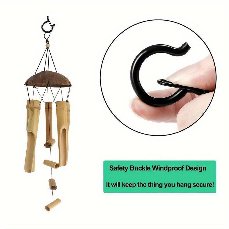 10pcs/box Black Hooks With Safety Buckle, Ceiling Screw Hooks For Hanging Outdoor String Lights, Hanging Plants