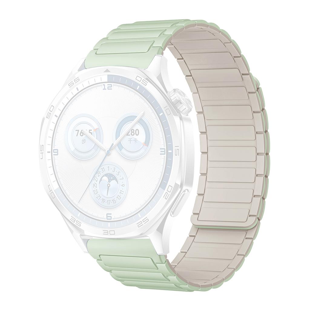 22mm Uhrenarmband für Huawei Watch GT 5 Pro/GT 5/GT 4/GT 3/GT 2 46mm 3-reihiges magnetisches Silikonarmband