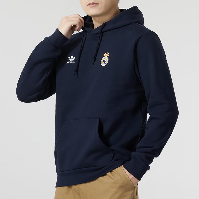 Adidas Originals Solid Logo Running Training Long Sleeve Hoodie Men Hoodie Navy IL1025