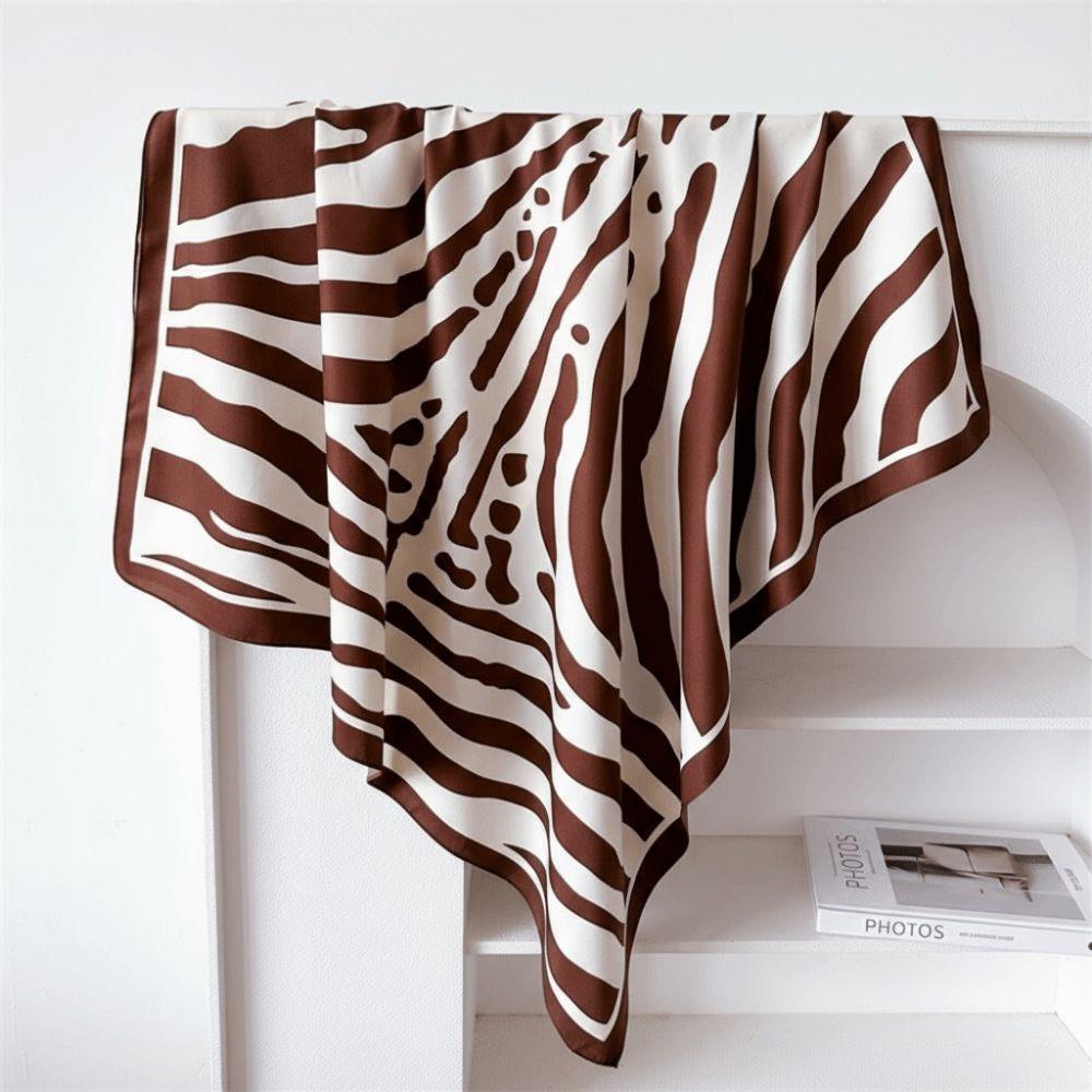 Patterned Shawl 90 CM Square Scarf Breathable Sunscreen Stripes Square Headscarf Personalized Design Lightweight