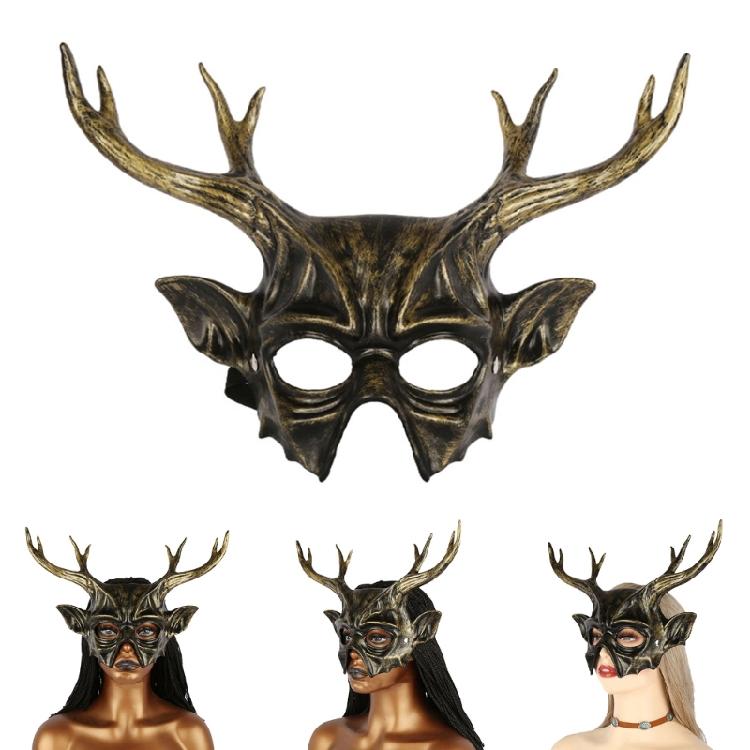Masquerade Mask Reindeer Horn Mask Party Mask Animal Mask Halloween Mask Mardi Gras Mask Carnivals Mask