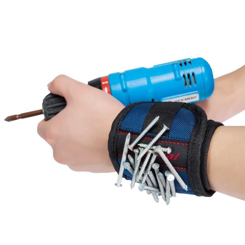 1PC Magnetic Wristband with Strong Magnets for Holding Screws, Nails, Drill Bits Great for Your Tool Bag