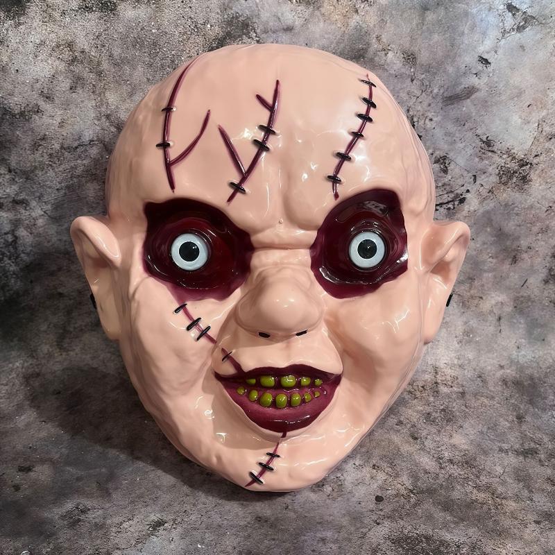 Halloweenská hororová maska ďábla, maska dýně, vtipná cosplay maska pro hraní rolí, démonický teror, karnevalová párty, kostýmní rekvizity