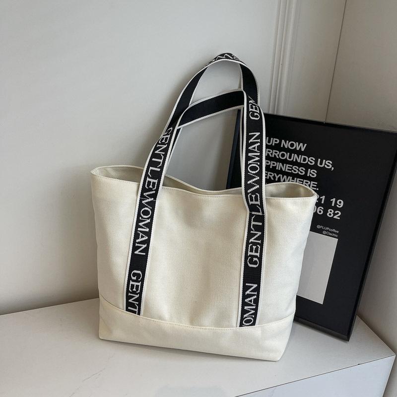 ins fashion casual messenger bag women's 2025 new contrasting color letter handbag Thai shoulder canvas handbag