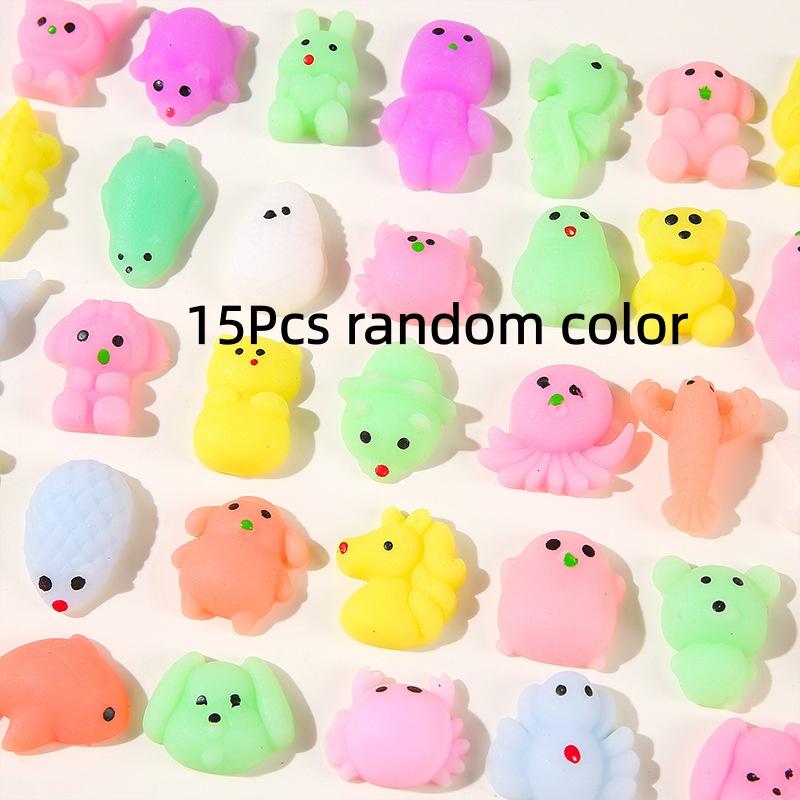 15 STUKS Mini hi Squishies Kawaii Cartoon Stressverlichtende Speeltjes Voor Verlichting Stressbal Knijpen Feestartikelen Speeltjes Verjaardagscadeaus