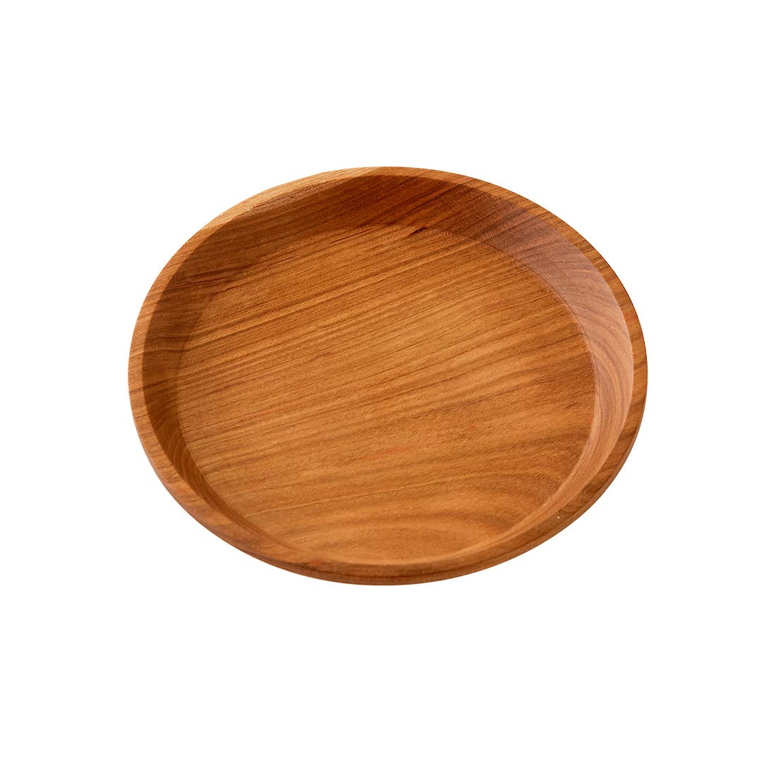 

woodpecker Wooden Plate, Mountain Cherry Wood, Made in Japan, Natural Wood Round Tray, Lunch Plate, Mountain Cherry Wood Plate (Small)